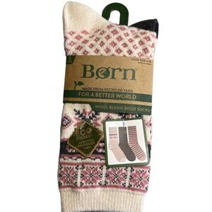 Born Outdoor 3 Pack Wool Blend Boot Socks